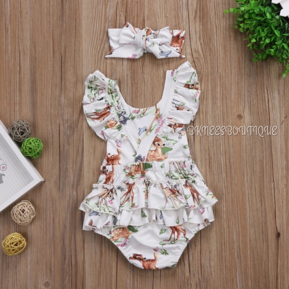 Babygirl Boutique Disney Bambi Ruffle Romper - Picture 3 of 5